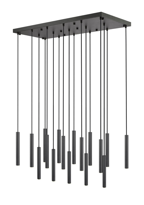 Linear Chandelier Z-Lite 919MP12-17L-MB-LED Matte Black Forest 17 Light Linear Chandelier Z-Lite