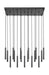Linear Chandelier Z-Lite 919MP12-17L-MB-LED Matte Black Forest 17 Light Linear Chandelier Z-Lite