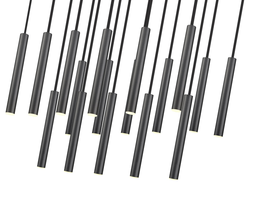 Linear Chandelier Z-Lite 919MP12-17L-MB-LED Matte Black Forest 17 Light Linear Chandelier Z-Lite