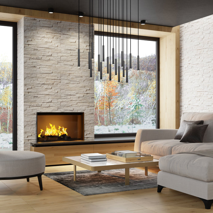 Linear Chandelier Z-Lite 919MP12-17L-MB-LED Matte Black Forest 17 Light Linear Chandelier Z-Lite