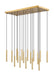Linear Chandelier Z-Lite 919MP12-17L-MGLD-LED Modern Gold Forest 17 Light Linear Chandelier Z-Lite