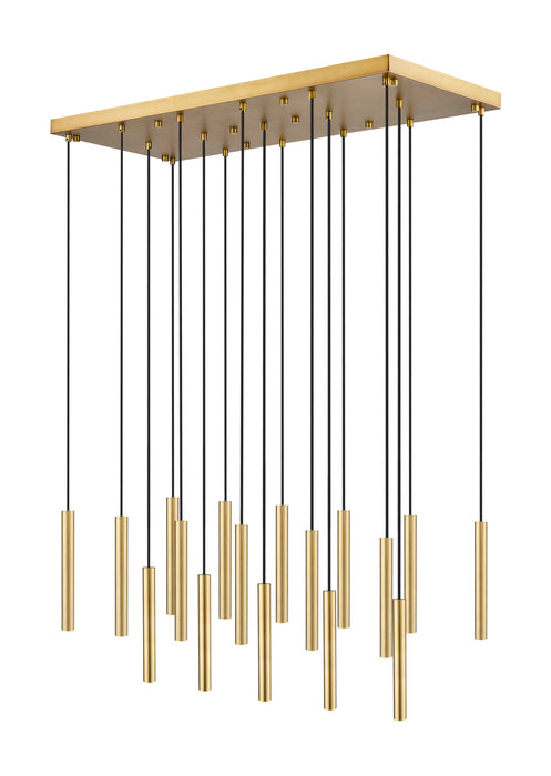Linear Chandelier Z-Lite 919MP12-17L-MGLD-LED Modern Gold Forest 17 Light Linear Chandelier Z-Lite