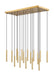 Linear Chandelier Z-Lite 919MP12-17L-MGLD-LED Modern Gold Forest 17 Light Linear Chandelier Z-Lite