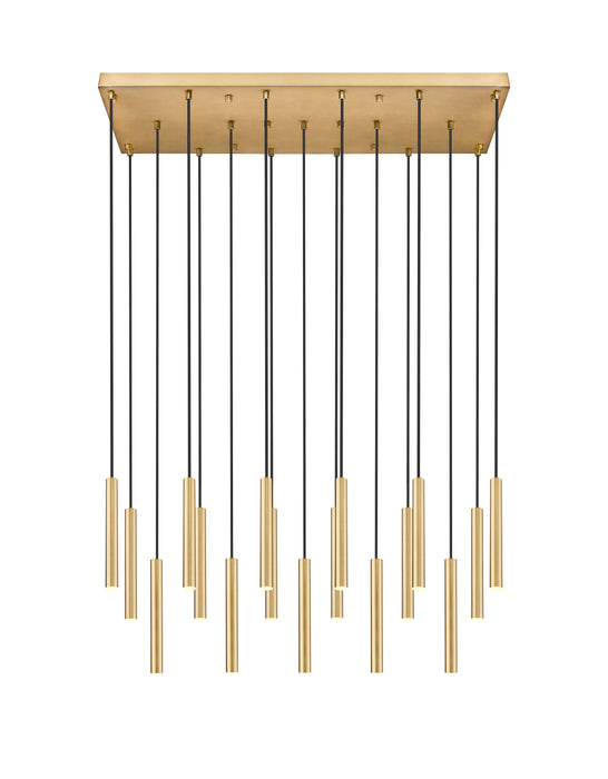 Linear Chandelier Z-Lite 919MP12-17L-MGLD-LED Modern Gold Forest 17 Light Linear Chandelier Z-Lite
