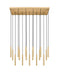 Linear Chandelier Z-Lite 919MP12-17L-MGLD-LED Modern Gold Forest 17 Light Linear Chandelier Z-Lite
