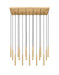 Linear Chandelier Z-Lite 919MP12-17L-MGLD-LED Modern Gold Forest 17 Light Linear Chandelier Z-Lite