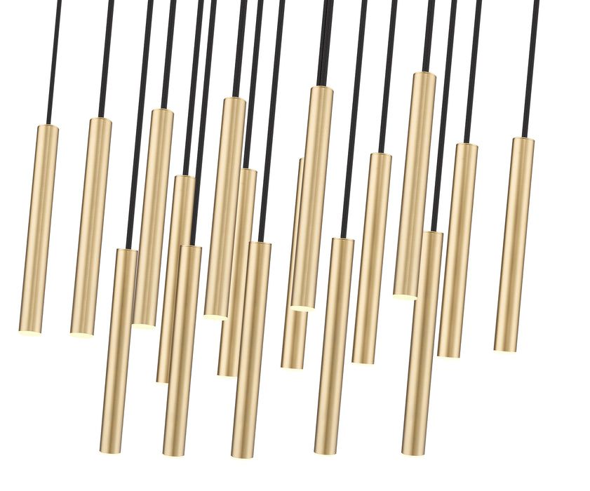 Linear Chandelier Z-Lite 919MP12-17L-MGLD-LED Modern Gold Forest 17 Light Linear Chandelier Z-Lite