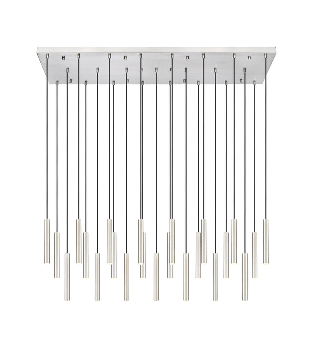 Linear Chandelier Z-Lite 919MP12-23L-BN-LED Brushed Nickel Forest 23 Light Linear Chandelier Z-Lite