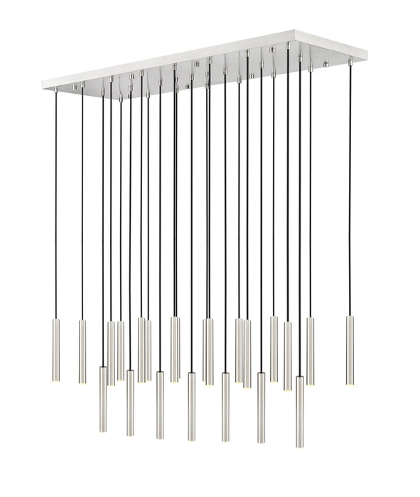 Linear Chandelier Z-Lite 919MP12-23L-BN-LED Brushed Nickel Forest 23 Light Linear Chandelier Z-Lite