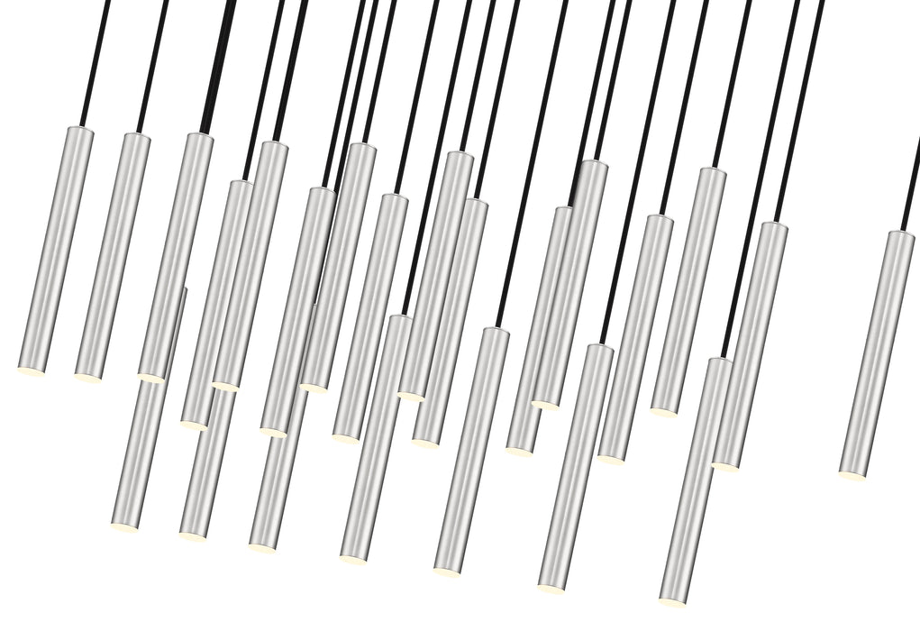Linear Chandelier Z-Lite 919MP12-23L-BN-LED Brushed Nickel Forest 23 Light Linear Chandelier Z-Lite