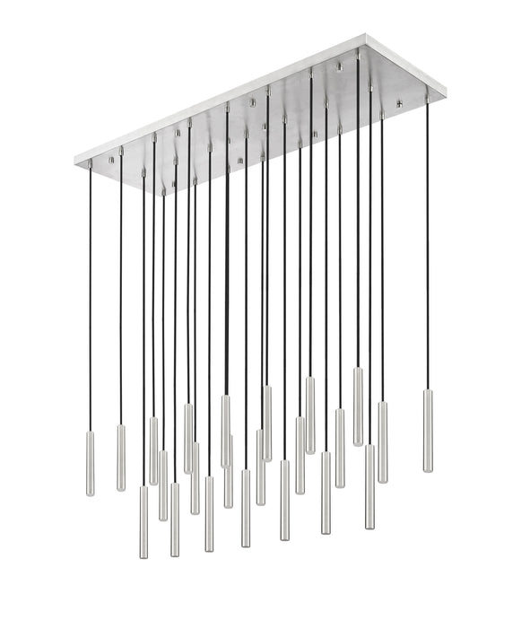 Linear Chandelier Z-Lite 919MP12-23L-BN-LED Brushed Nickel Forest 23 Light Linear Chandelier Z-Lite