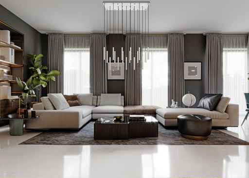 Linear Chandelier Z-Lite 919MP12-23L-BN-LED Brushed Nickel Forest 23 Light Linear Chandelier Z-Lite