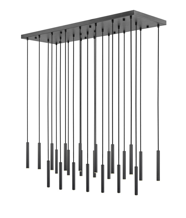 Linear Chandelier Z-Lite 919MP12-23L-MB-LED Matte Black Forest 23 Light Linear Chandelier Z-Lite