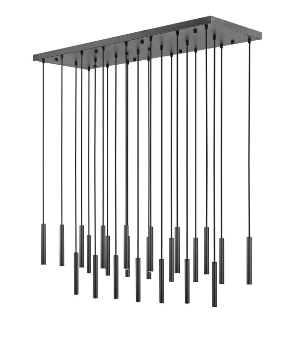 Linear Chandelier Z-Lite 919MP12-23L-MB-LED Matte Black Forest 23 Light Linear Chandelier Z-Lite