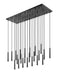Linear Chandelier Z-Lite 919MP12-23L-MB-LED Matte Black Forest 23 Light Linear Chandelier Z-Lite