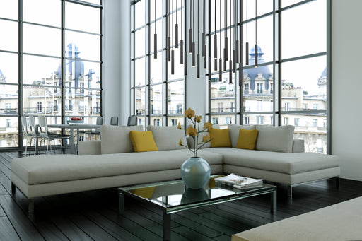Linear Chandelier Z-Lite 919MP12-23L-MB-LED Matte Black Forest 23 Light Linear Chandelier Z-Lite