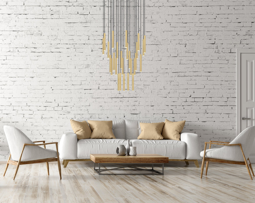 Chandelier Z-Lite 919MP12-27R-MGLD-LED Modern Gold Forest 27 Light Chandelier Z-Lite