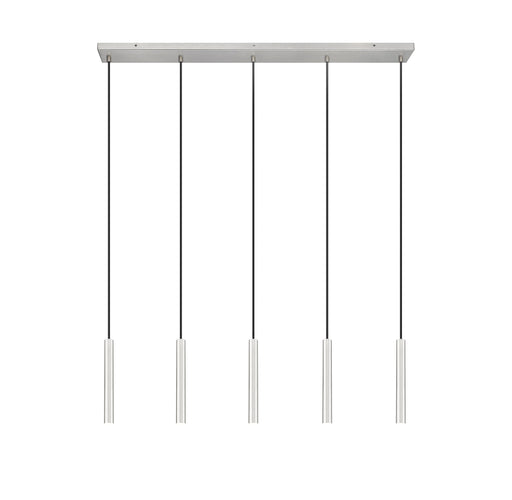 Linear Chandelier Z-Lite 919MP12-5L-BN-LED Brushed Nickel Forest 5 Light Linear Chandelier Z-Lite