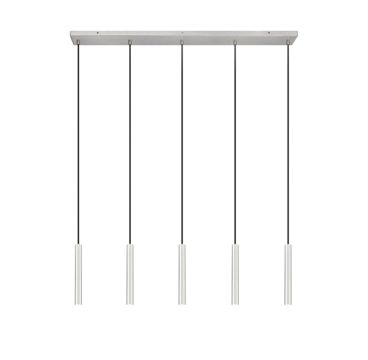 Linear Chandelier Z-Lite 919MP12-5L-BN-LED Brushed Nickel Forest 5 Light Linear Chandelier Z-Lite