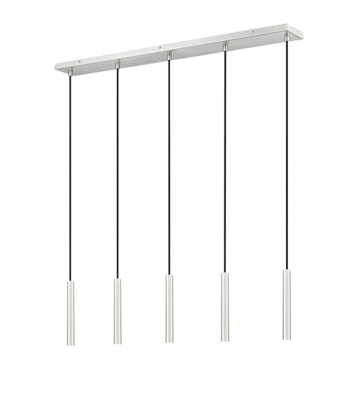 Linear Chandelier Z-Lite 919MP12-5L-BN-LED Brushed Nickel Forest 5 Light Linear Chandelier Z-Lite