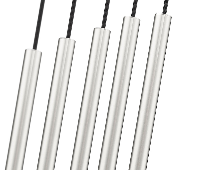 Linear Chandelier Z-Lite 919MP12-5L-BN-LED Brushed Nickel Forest 5 Light Linear Chandelier Z-Lite