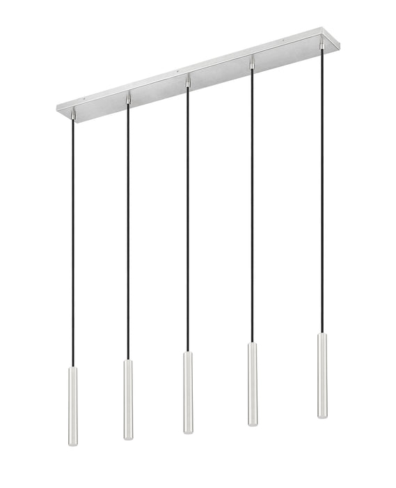 Linear Chandelier Z-Lite 919MP12-5L-BN-LED Brushed Nickel Forest 5 Light Linear Chandelier Z-Lite
