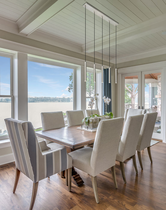 Linear Chandelier Z-Lite 919MP12-5L-BN-LED Brushed Nickel Forest 5 Light Linear Chandelier Z-Lite