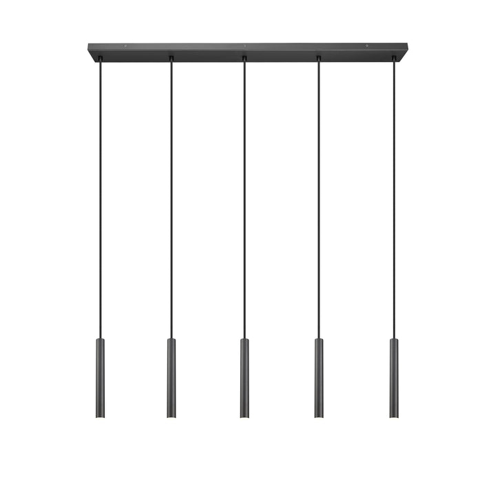Linear Chandelier Z-Lite 919MP12-5L-MB-LED Matte Black Forest 5 Light Linear Chandelier Z-Lite