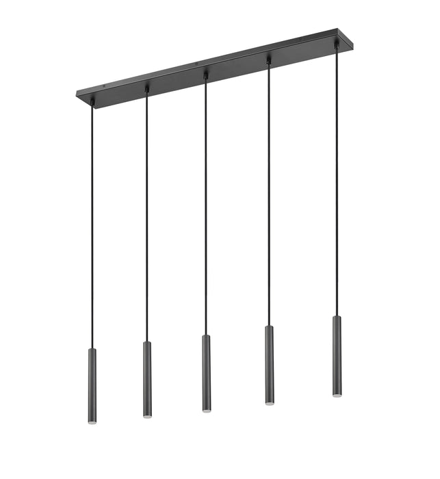 Linear Chandelier Z-Lite 919MP12-5L-MB-LED Matte Black Forest 5 Light Linear Chandelier Z-Lite