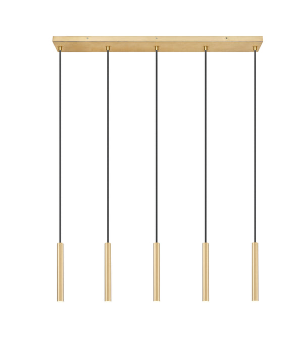 Linear Chandelier Z-Lite 919MP12-5L-MGLD-LED Modern Gold Forest 5 Light Linear Chandelier Z-Lite