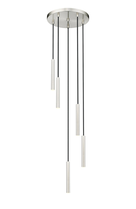 Chandelier Z-Lite 919MP12-5R-BN-LED Brushed Nickel Forest 5 Light Chandelier Z-Lite