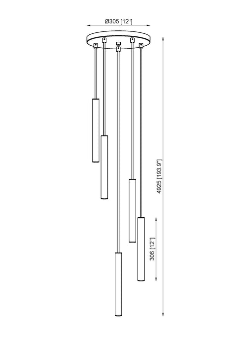Chandelier Z-Lite 919MP12-5R-BN-LED Brushed Nickel Forest 5 Light Chandelier Z-Lite