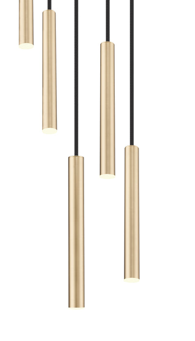 Chandelier Z-Lite 919MP12-5R-MGLD-LED Modern Gold Forest 5 Light Chandelier Z-Lite
