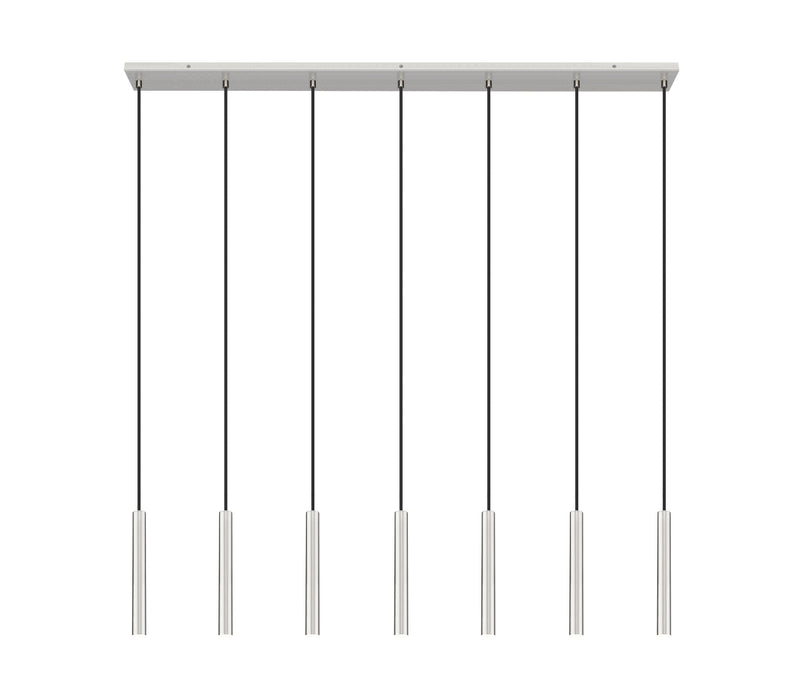 Linear Chandelier Z-Lite 919MP12-7L-BN-LED Brushed Nickel Forest 7 Light Linear Chandelier Z-Lite