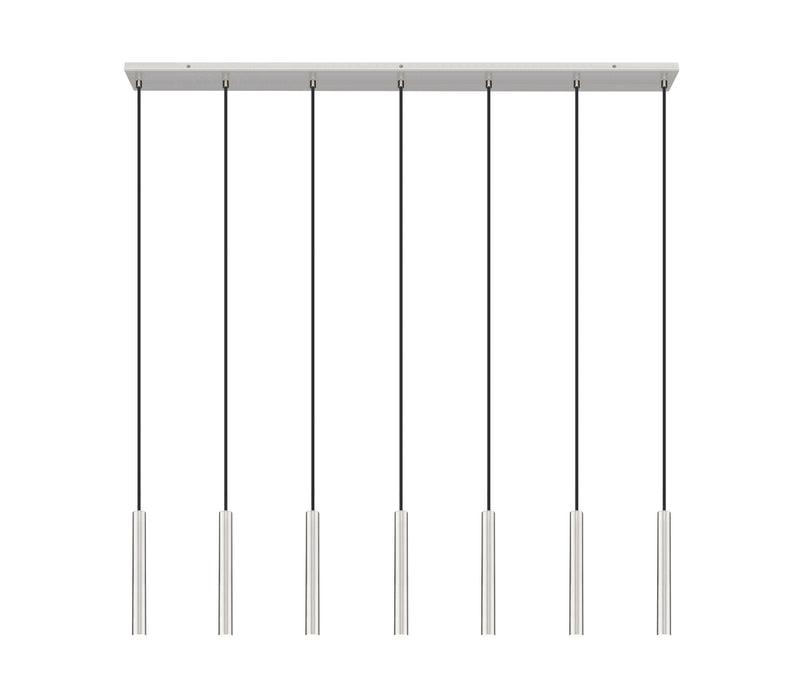 Linear Chandelier Z-Lite 919MP12-7L-BN-LED Brushed Nickel Forest 7 Light Linear Chandelier Z-Lite