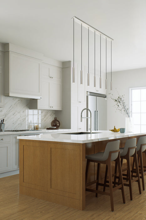 Linear Chandelier Z-Lite 919MP12-7L-BN-LED Brushed Nickel Forest 7 Light Linear Chandelier Z-Lite