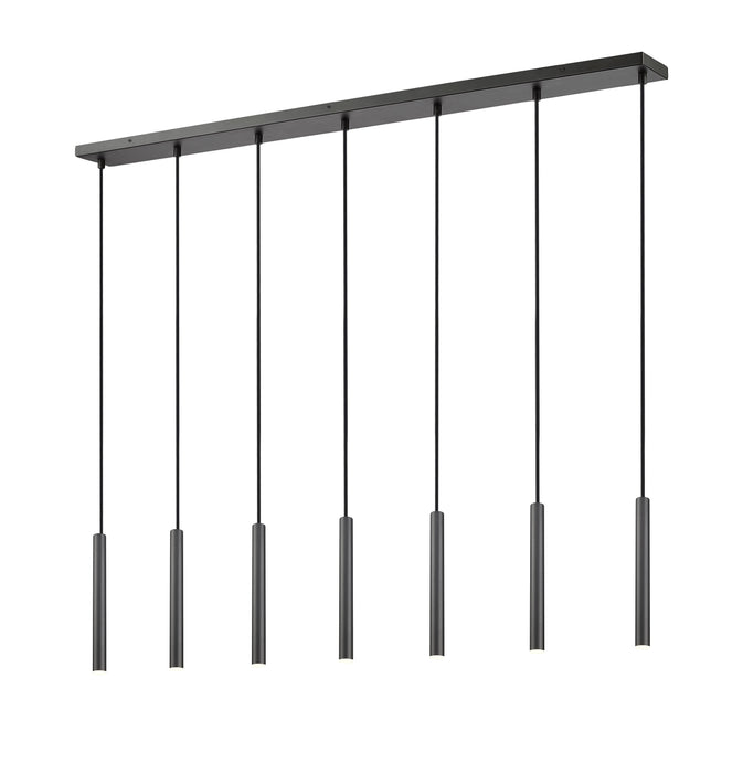 Linear Chandelier Z-Lite 919MP12-7L-MB-LED Matte Black Forest 7 Light Linear Chandelier Z-Lite