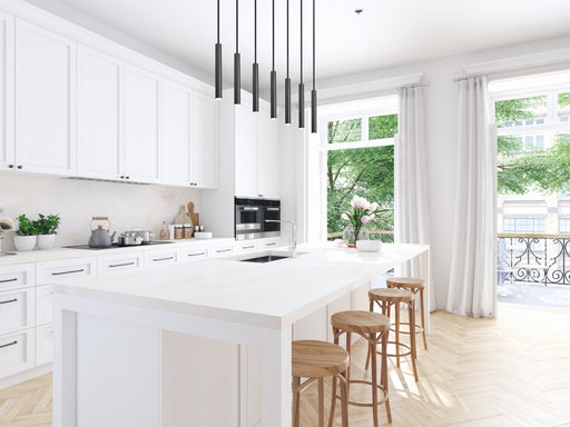 Linear Chandelier Z-Lite 919MP12-7L-MB-LED Matte Black Forest 7 Light Linear Chandelier Z-Lite
