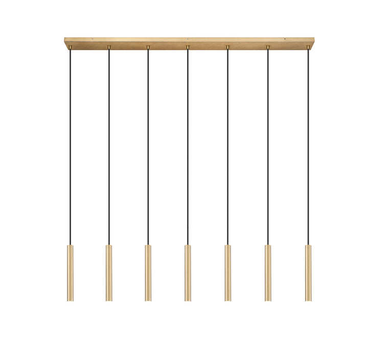 Linear Chandelier Z-Lite 919MP12-7L-MGLD-LED Modern Gold Forest 7 Light Linear Chandelier Z-Lite