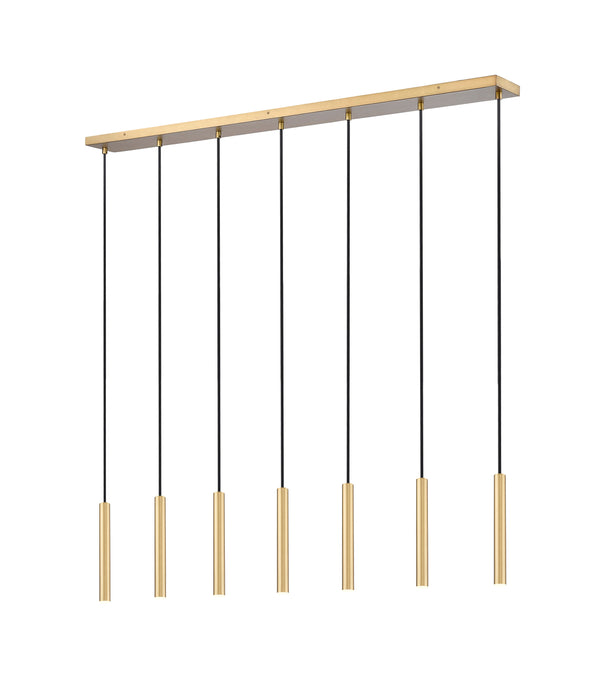 Linear Chandelier Z-Lite 919MP12-7L-MGLD-LED Modern Gold Forest 7 Light Linear Chandelier Z-Lite