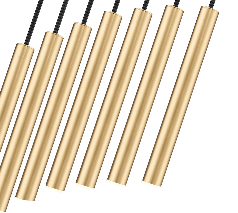 Linear Chandelier Z-Lite 919MP12-7L-MGLD-LED Modern Gold Forest 7 Light Linear Chandelier Z-Lite