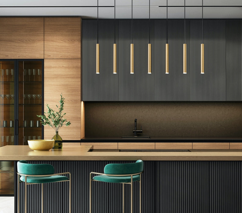 Linear Chandelier Z-Lite 919MP12-7L-MGLD-LED Modern Gold Forest 7 Light Linear Chandelier Z-Lite