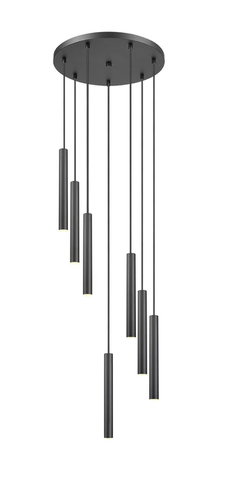 Chandelier Z-Lite 919MP12-7R-MB-LED Matte Black Forest 7 Light Chandelier Z-Lite