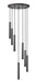 Chandelier Z-Lite 919MP12-7R-MB-LED Matte Black Forest 7 Light Chandelier Z-Lite