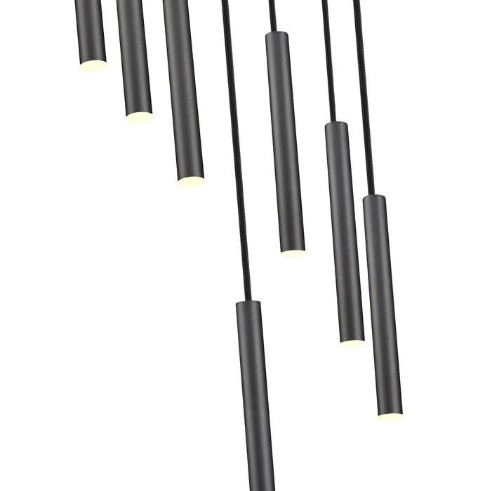 Chandelier Z-Lite 919MP12-7R-MB-LED Matte Black Forest 7 Light Chandelier Z-Lite