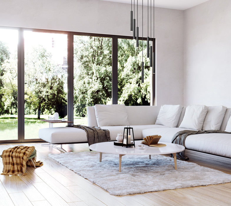 Chandelier Z-Lite 919MP12-7R-MB-LED Matte Black Forest 7 Light Chandelier Z-Lite