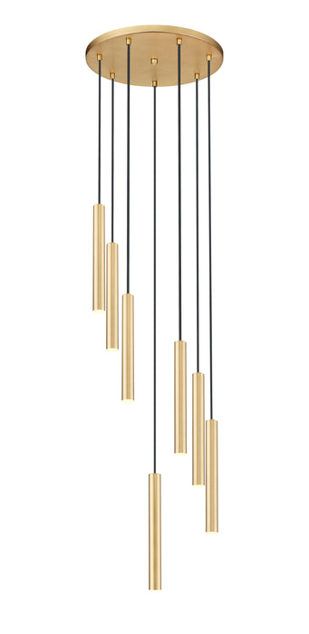 Chandelier Z-Lite 919MP12-7R-MGLD-LED Modern Gold Forest 7 Light Chandelier Z-Lite