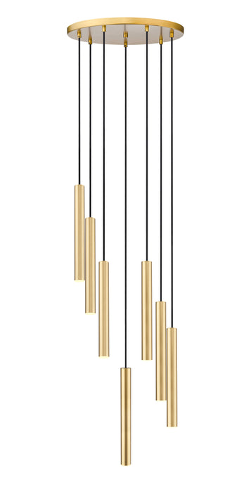 Chandelier Z-Lite 919MP12-7R-MGLD-LED Modern Gold Forest 7 Light Chandelier Z-Lite