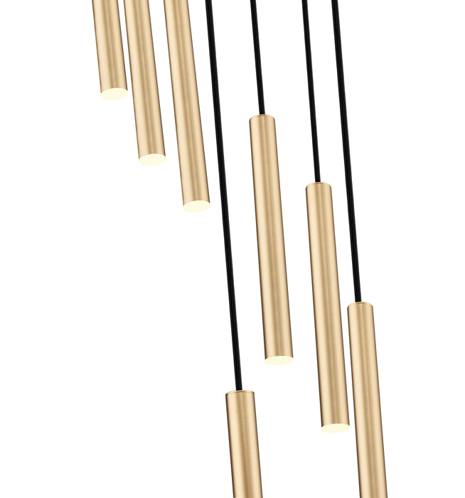 Chandelier Z-Lite 919MP12-7R-MGLD-LED Modern Gold Forest 7 Light Chandelier Z-Lite