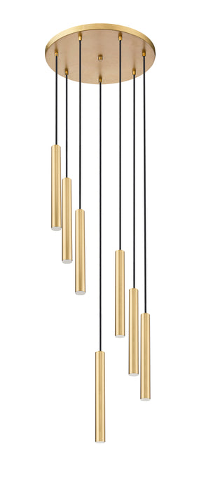 Chandelier Z-Lite 919MP12-7R-MGLD-LED Modern Gold Forest 7 Light Chandelier Z-Lite